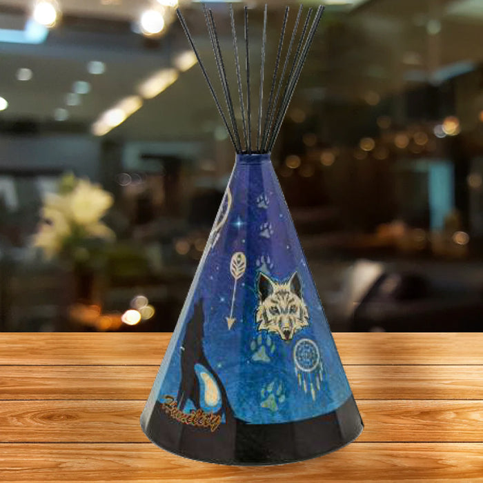 Modern Wolf (Humility) Parchment Teepee Lamp - Small