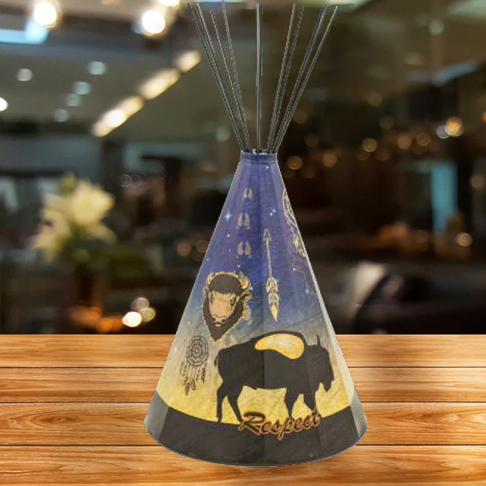 Modern Buffalo (Respect) Parchment Teepee Lamp - Small