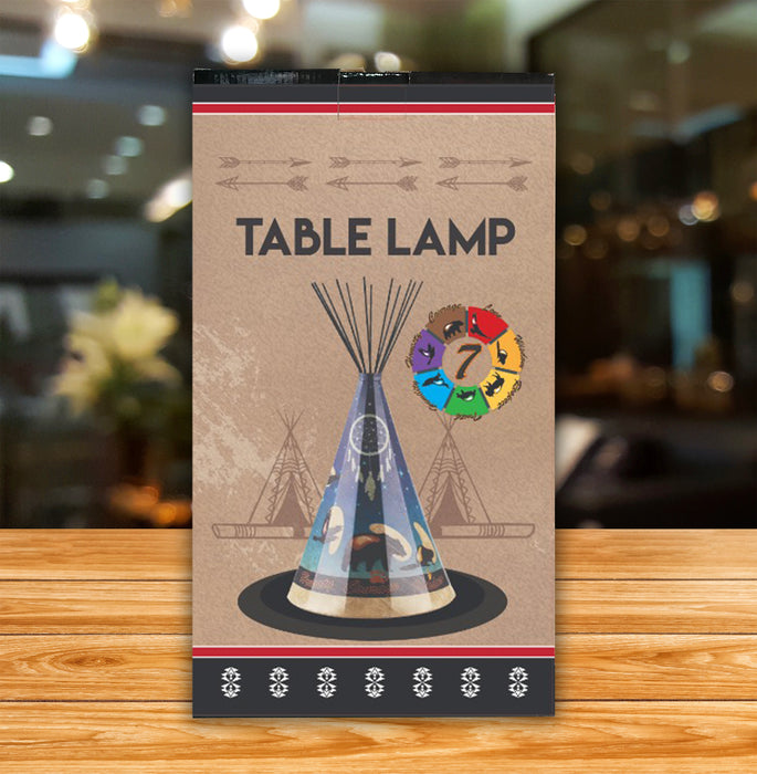 Modern 7 Sacred Animals Parchment Teepee Lamp - Large