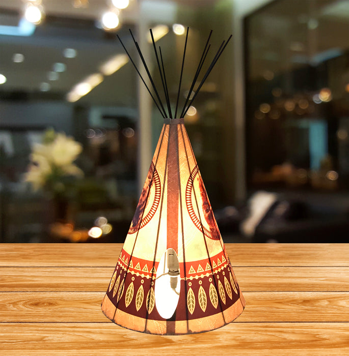Traditional Bear (Courage) Parchment Teepee Lamp - Large