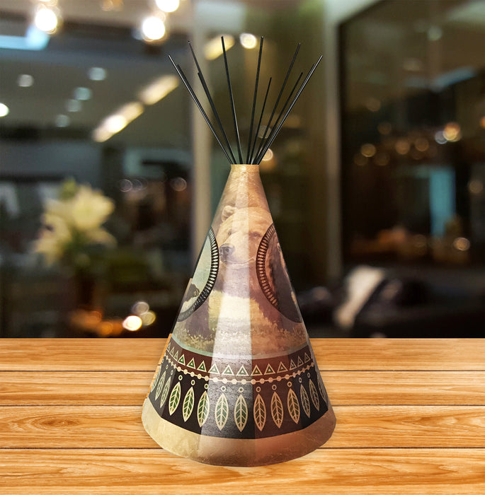 Traditional Bear (Courage) Parchment Teepee Lamp - Large