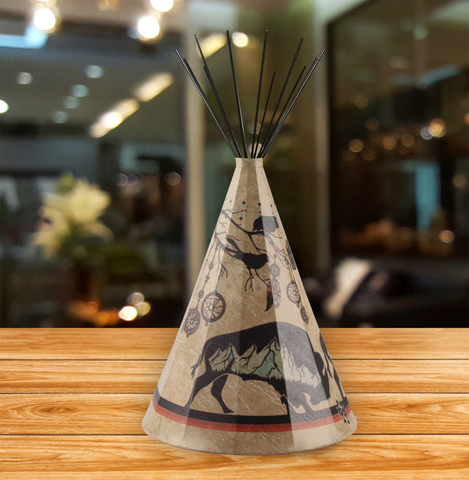 Traditional Buffalo (Respect) Parchment Teepee Lamp - Large