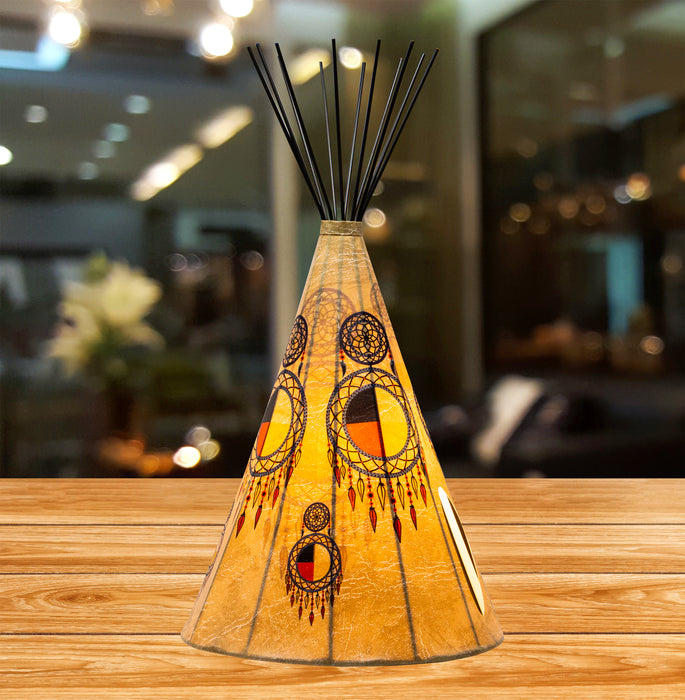Special Edition Medicine Wheel Parchment Teepee Lamp - Large
