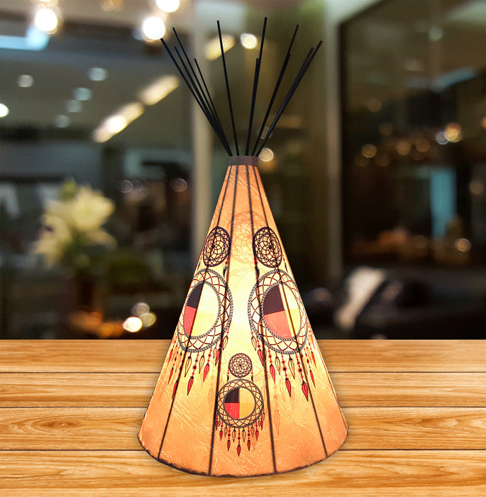 Special Edition Medicine Wheel Parchment Teepee Lamp - Large