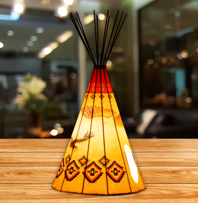 Traditional Eagle (Love) Parchment Teepee Lamp - Large