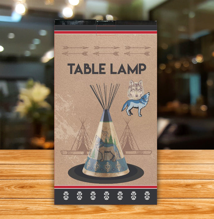 Traditional Wolf (Humility) Parchment Teepee Lamp - Large