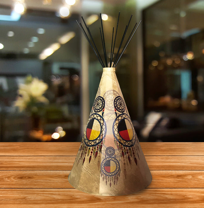 Medicine Wheel Teepee Lamp